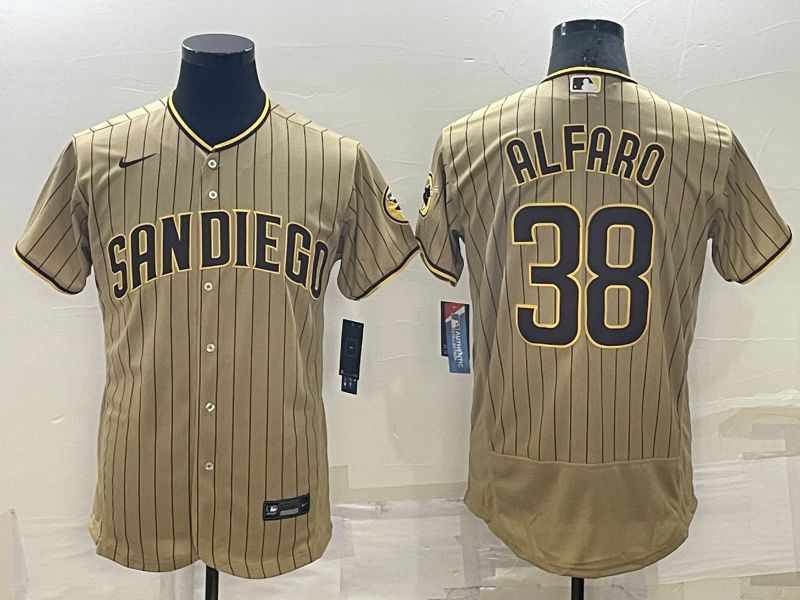 Men San Diego Padres #38 Alfaro brown stirpe Elite Nike 2022 MLB Jersey->san diego padres->MLB Jersey